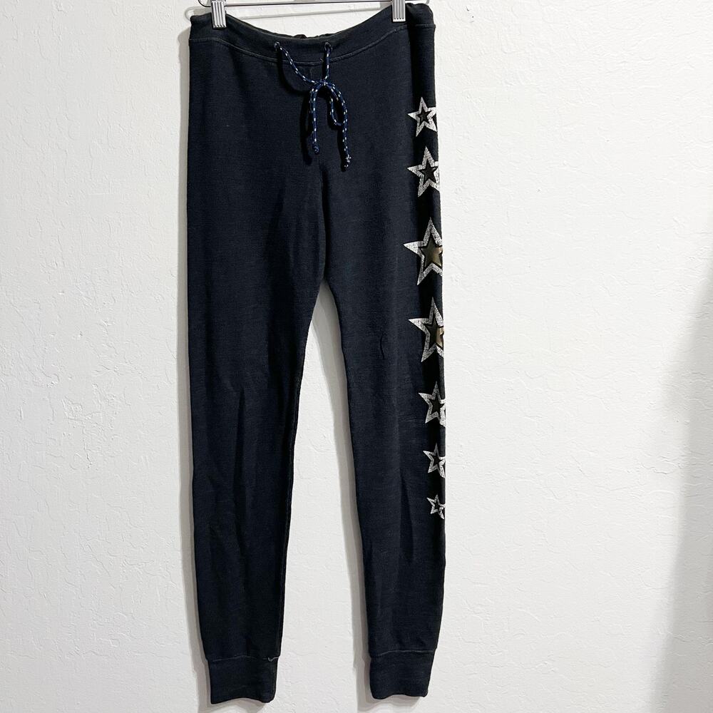 Sundry Jogger Pants Small Charcoal Gray Stars Drawstring Cozy Lounge Sweatpants
